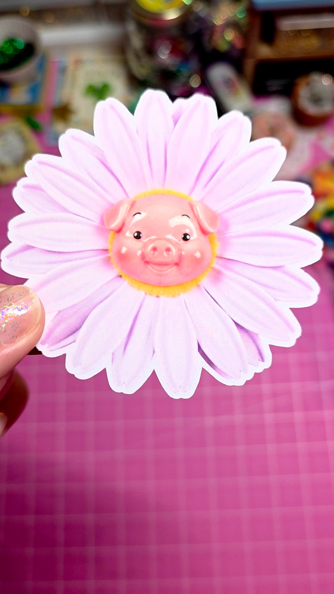 pig flower sticker