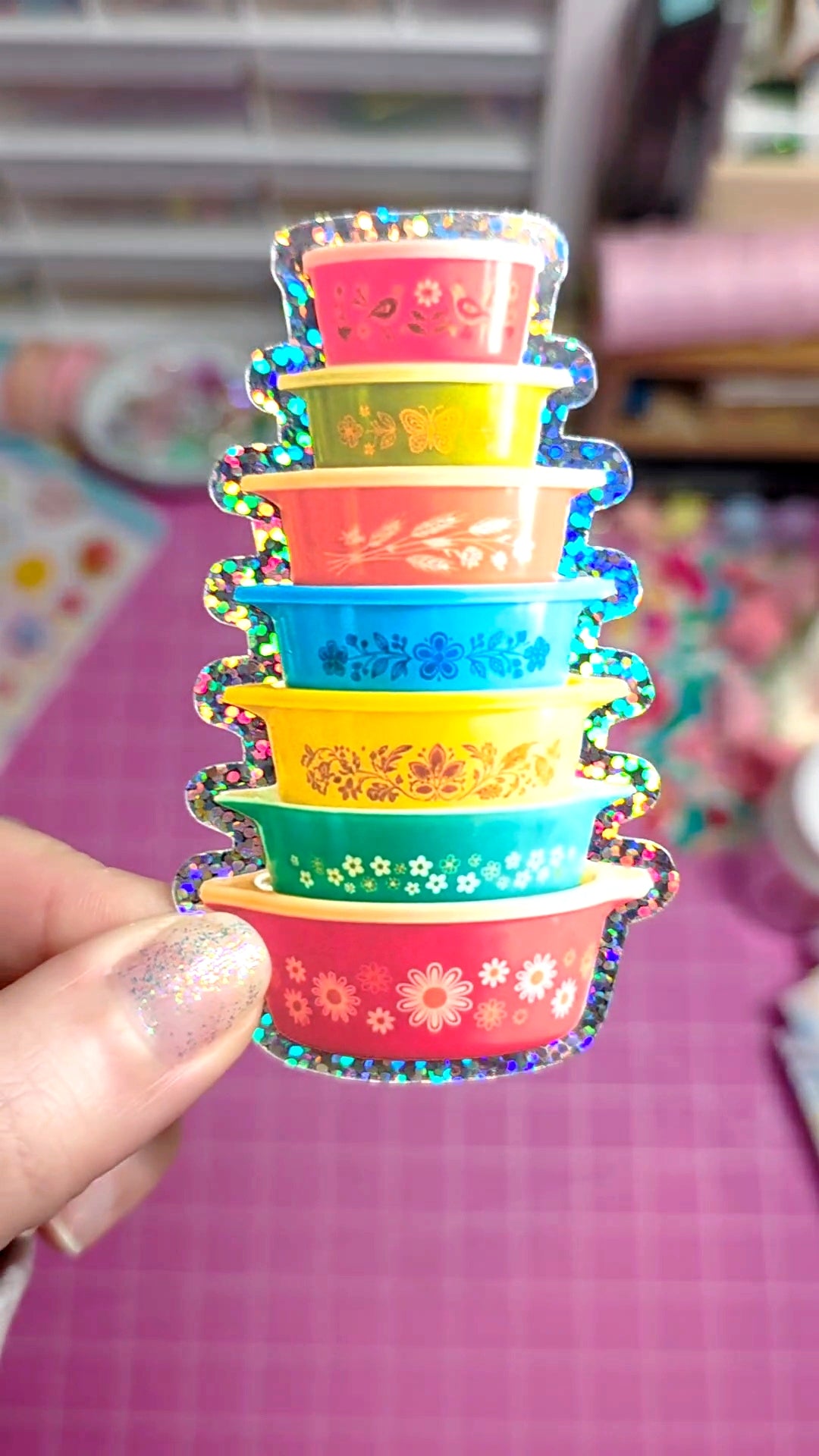 Stack of Colorful Bowls Sticker