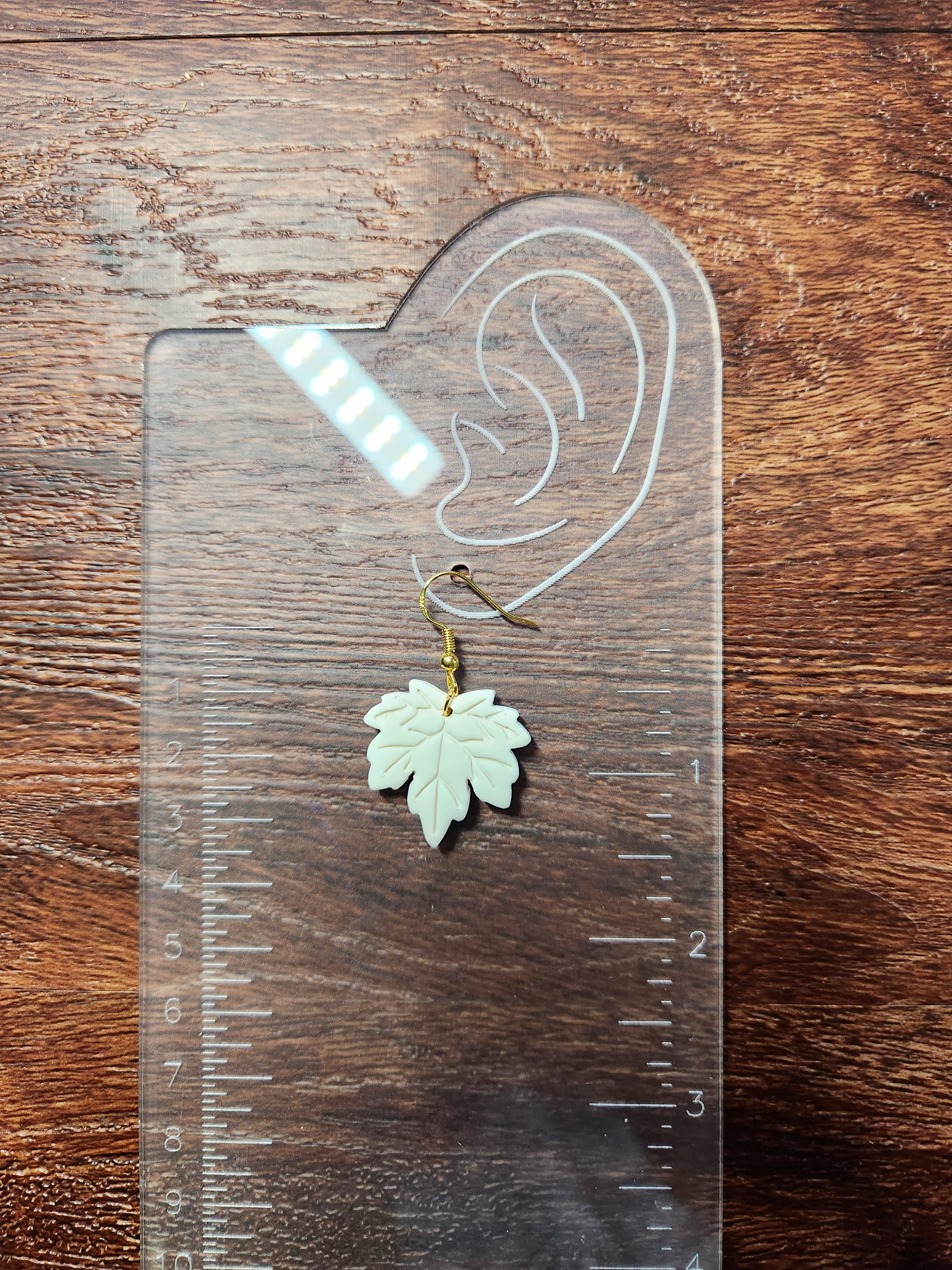 White Leaf Earrings