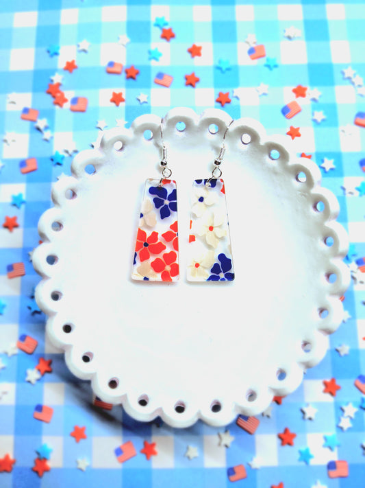 4th of July Floral Earrings