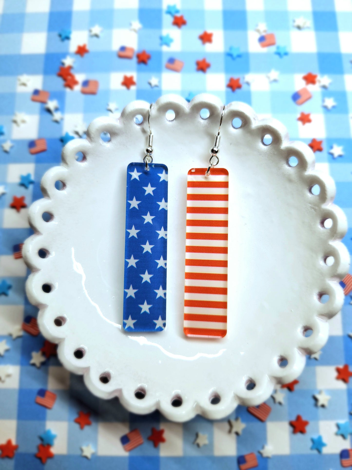 American Flag Bar Earrings