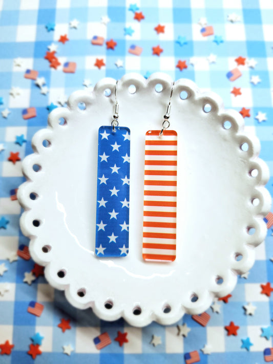 American Flag Bar Earrings