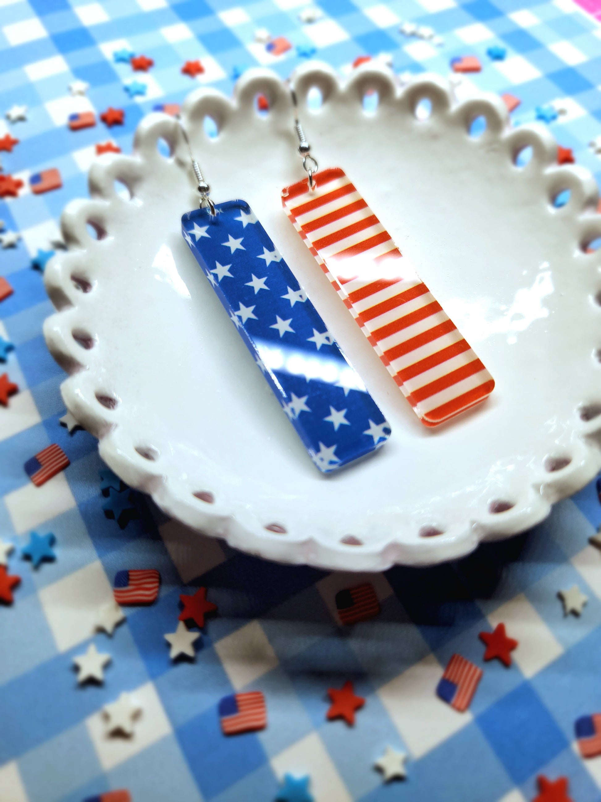 American Flag Bar Earrings