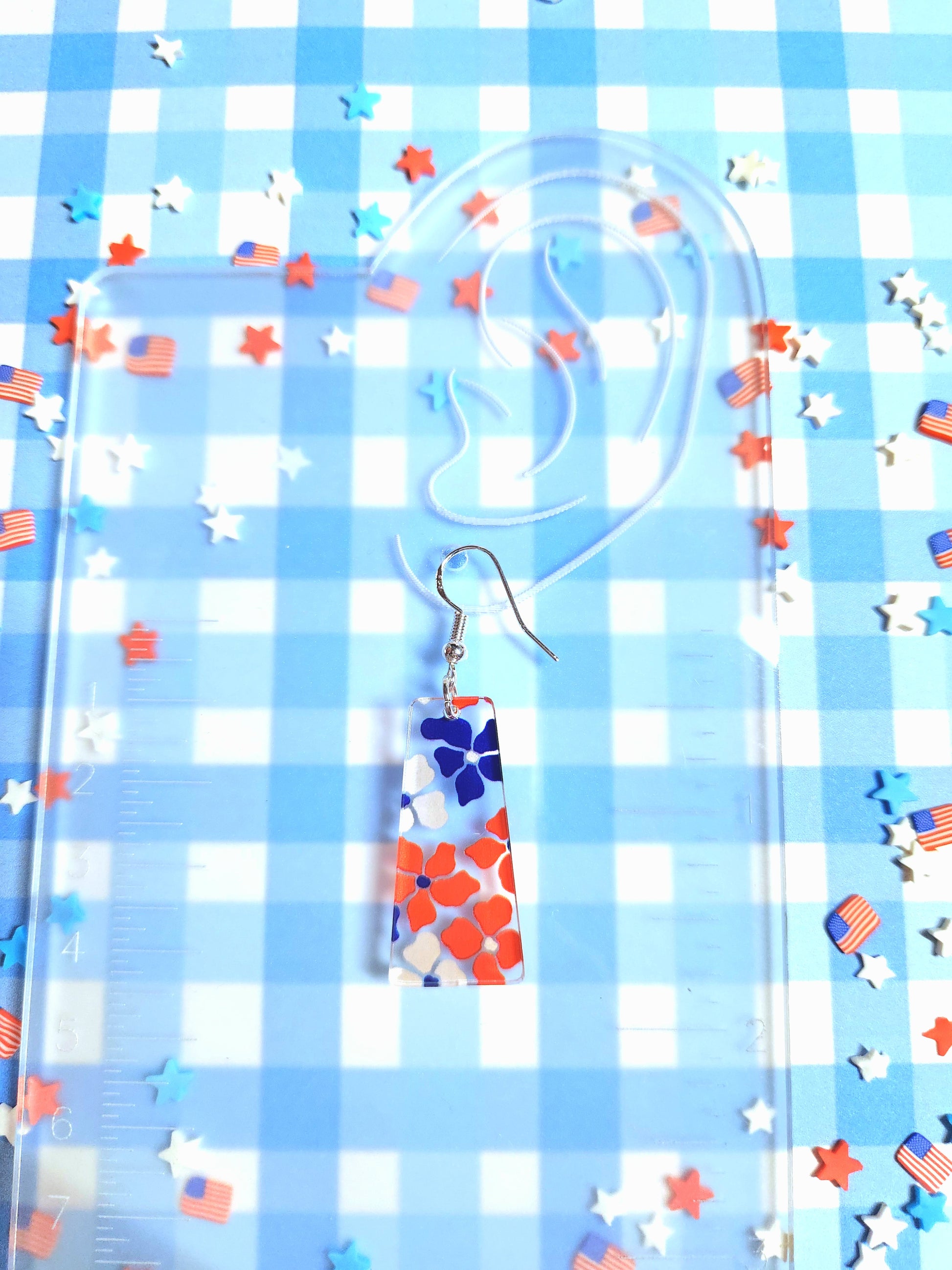 4th of July Floral Earrings