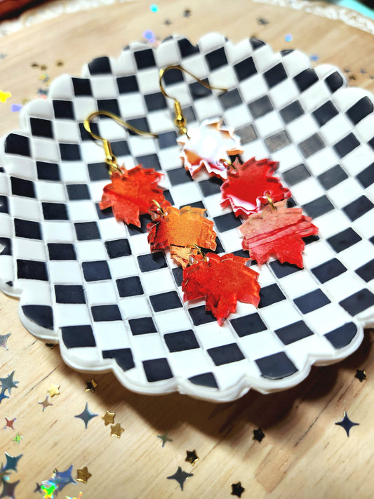 maple leaf dangle earrings