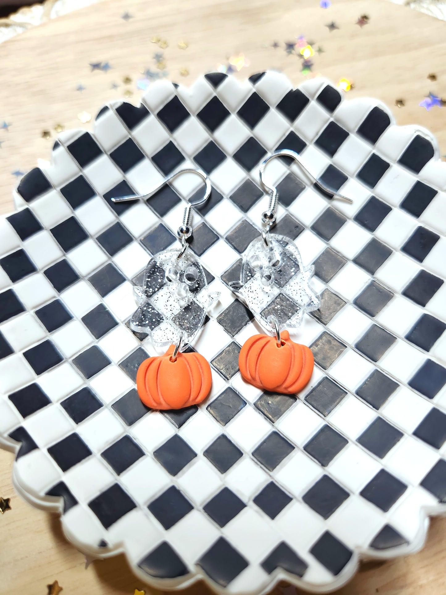 pumkin ghost earrings