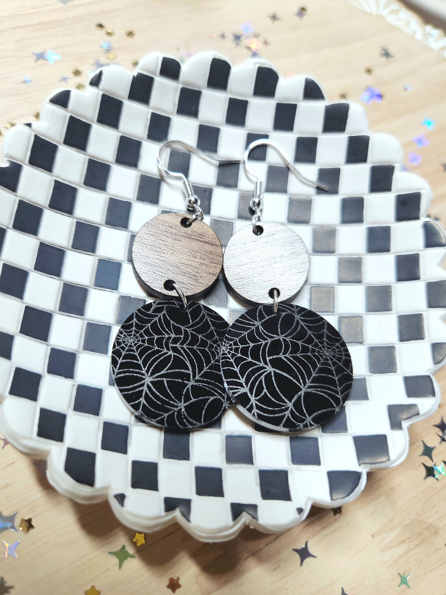 Spider Web Dangle Earrings