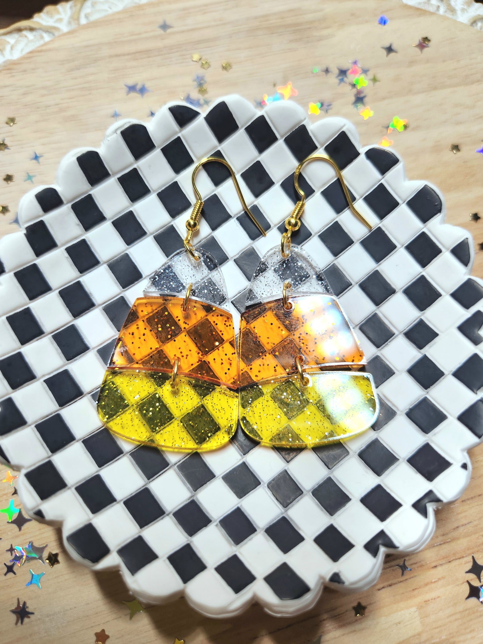 candy corn earrings