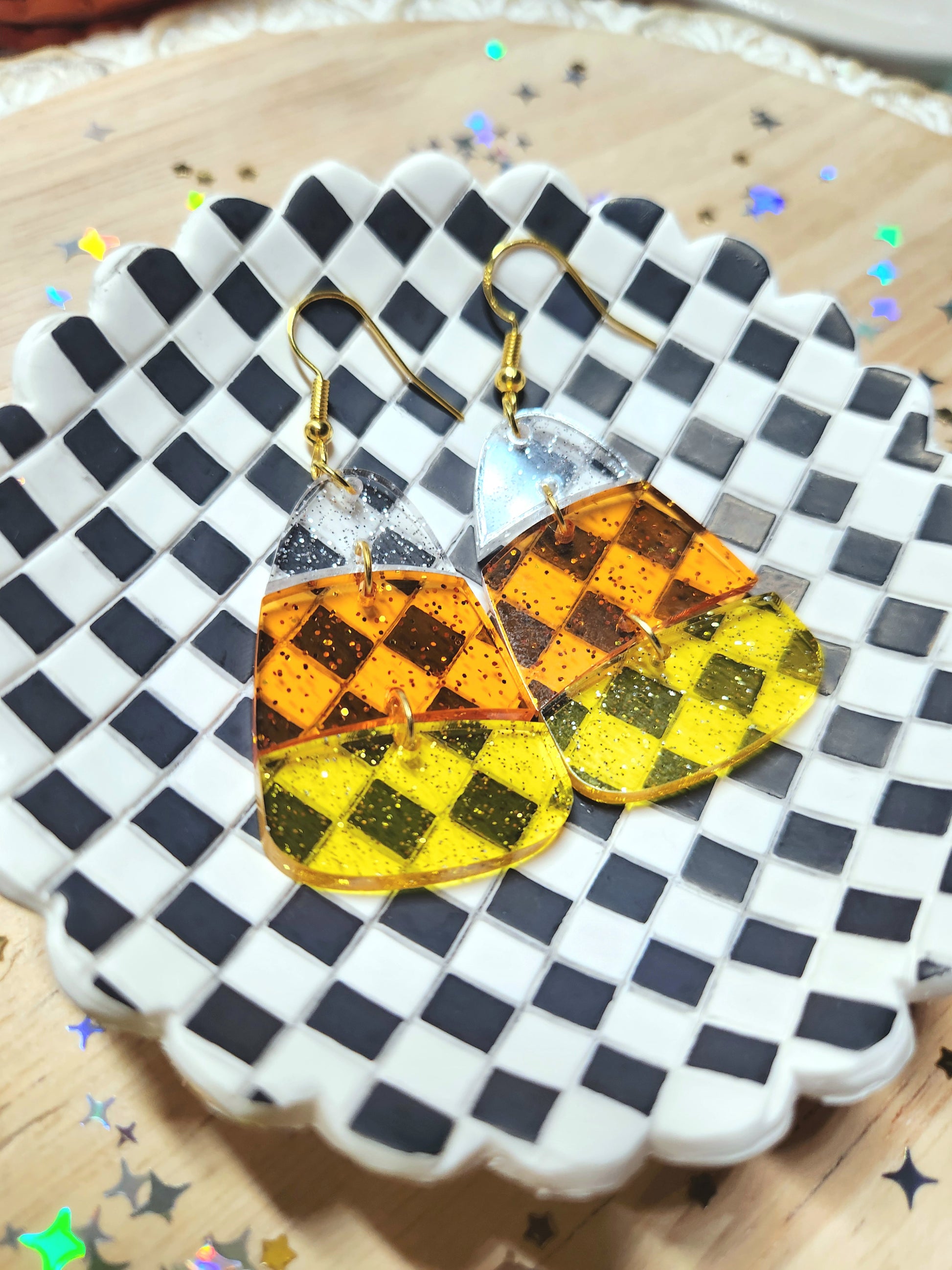 candy corn earrings