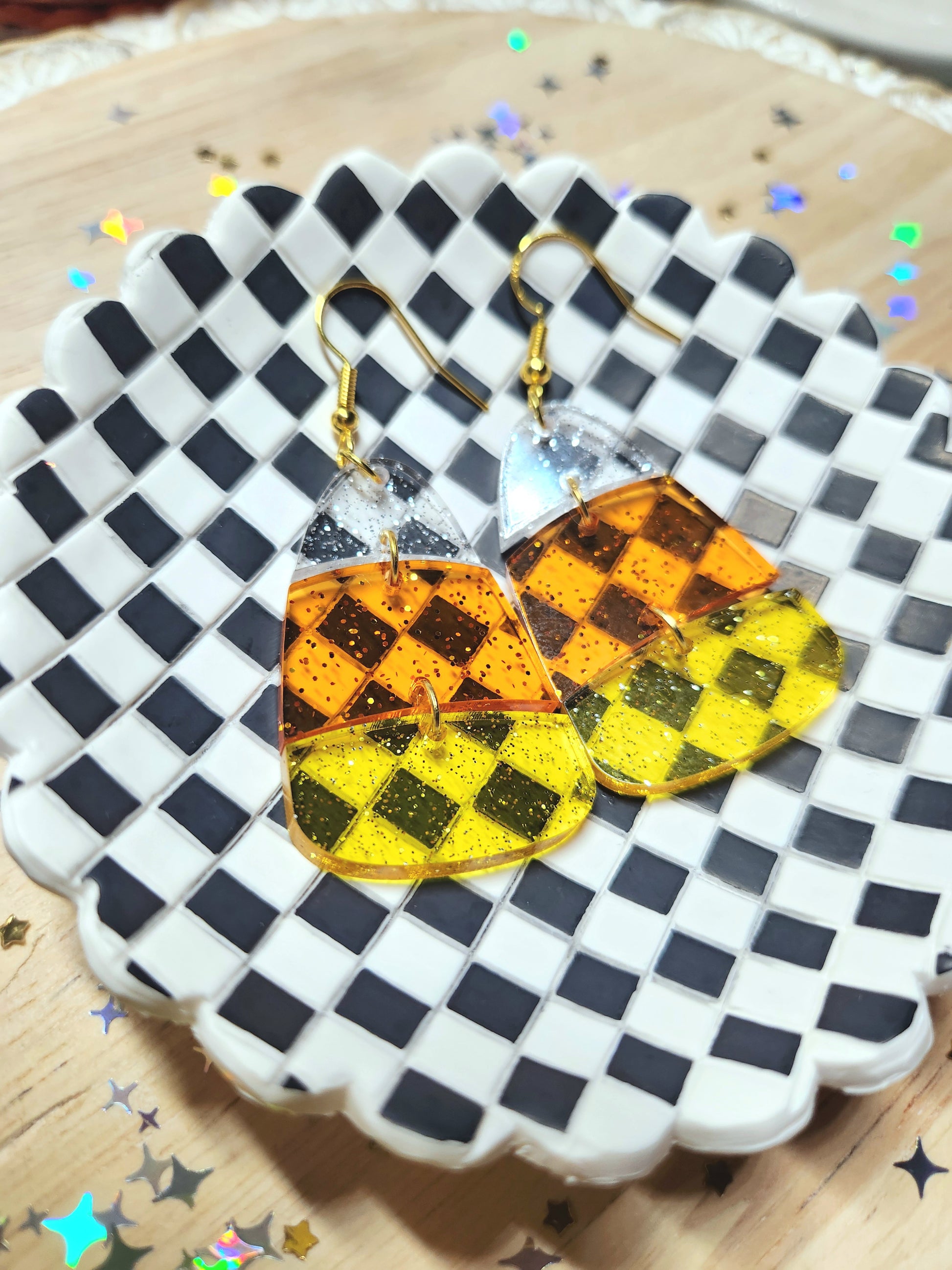 candy corn earrings