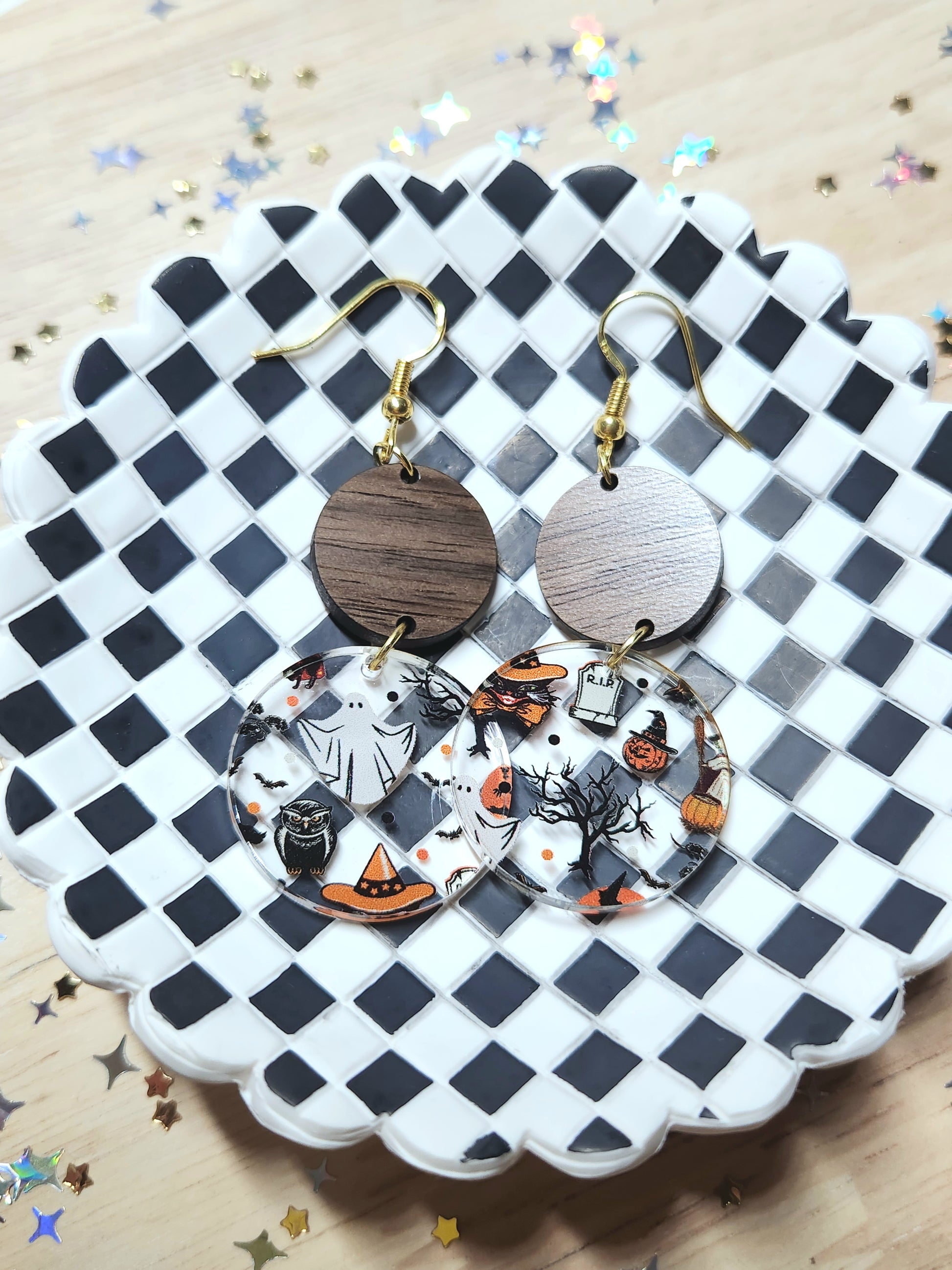 retro halloween earrings