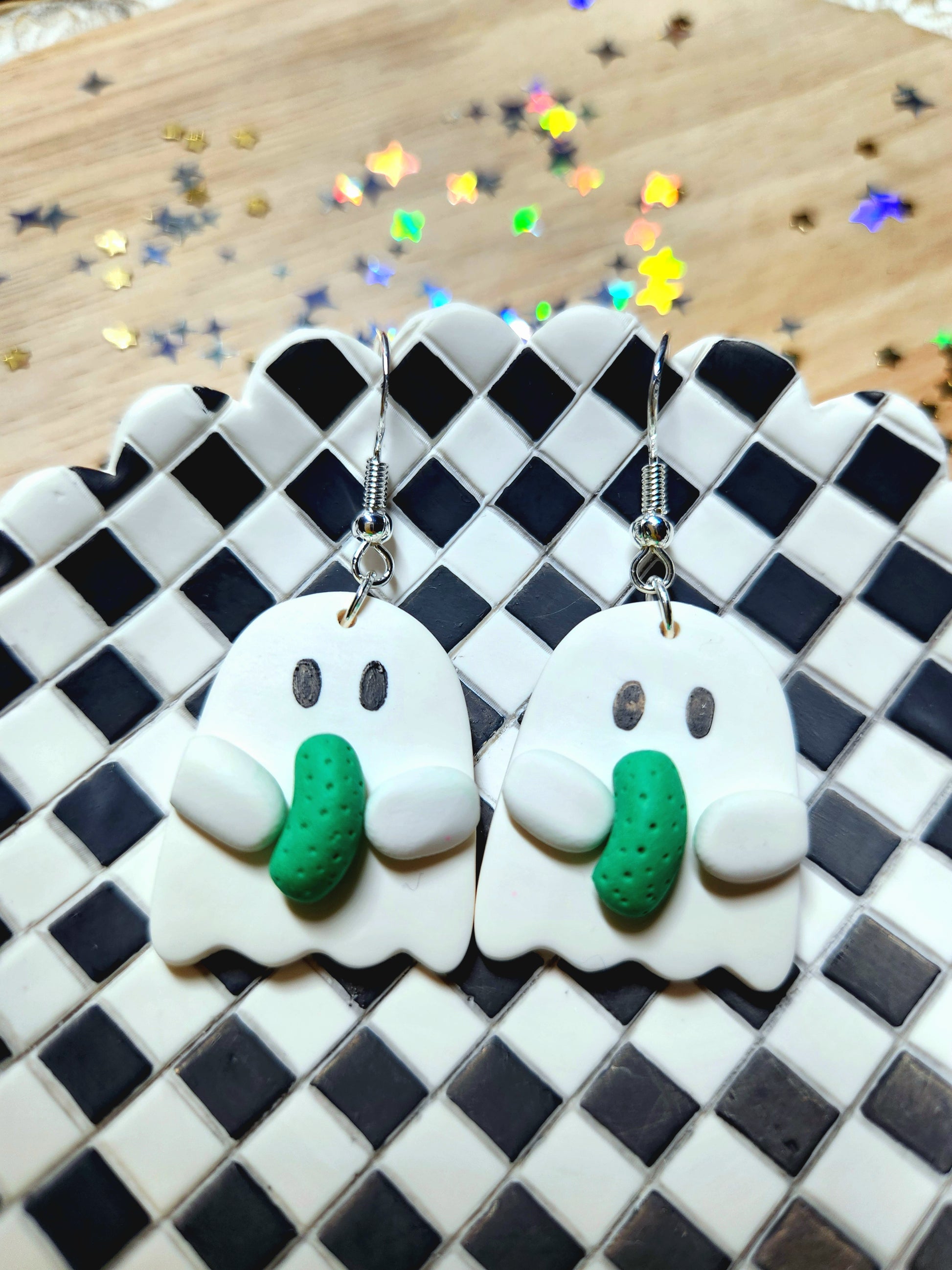 pickle ghost earrings