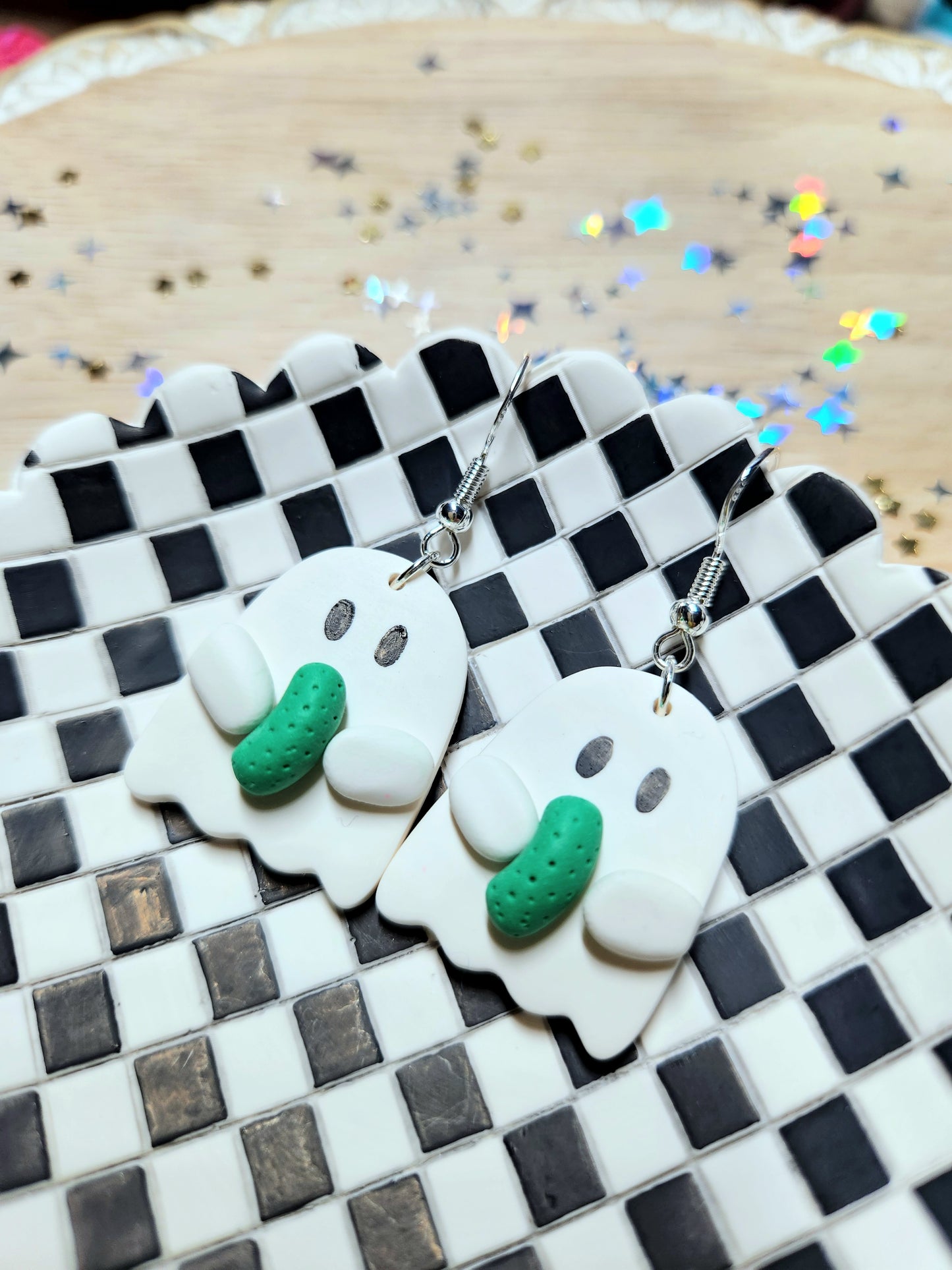 pickle ghost earrings