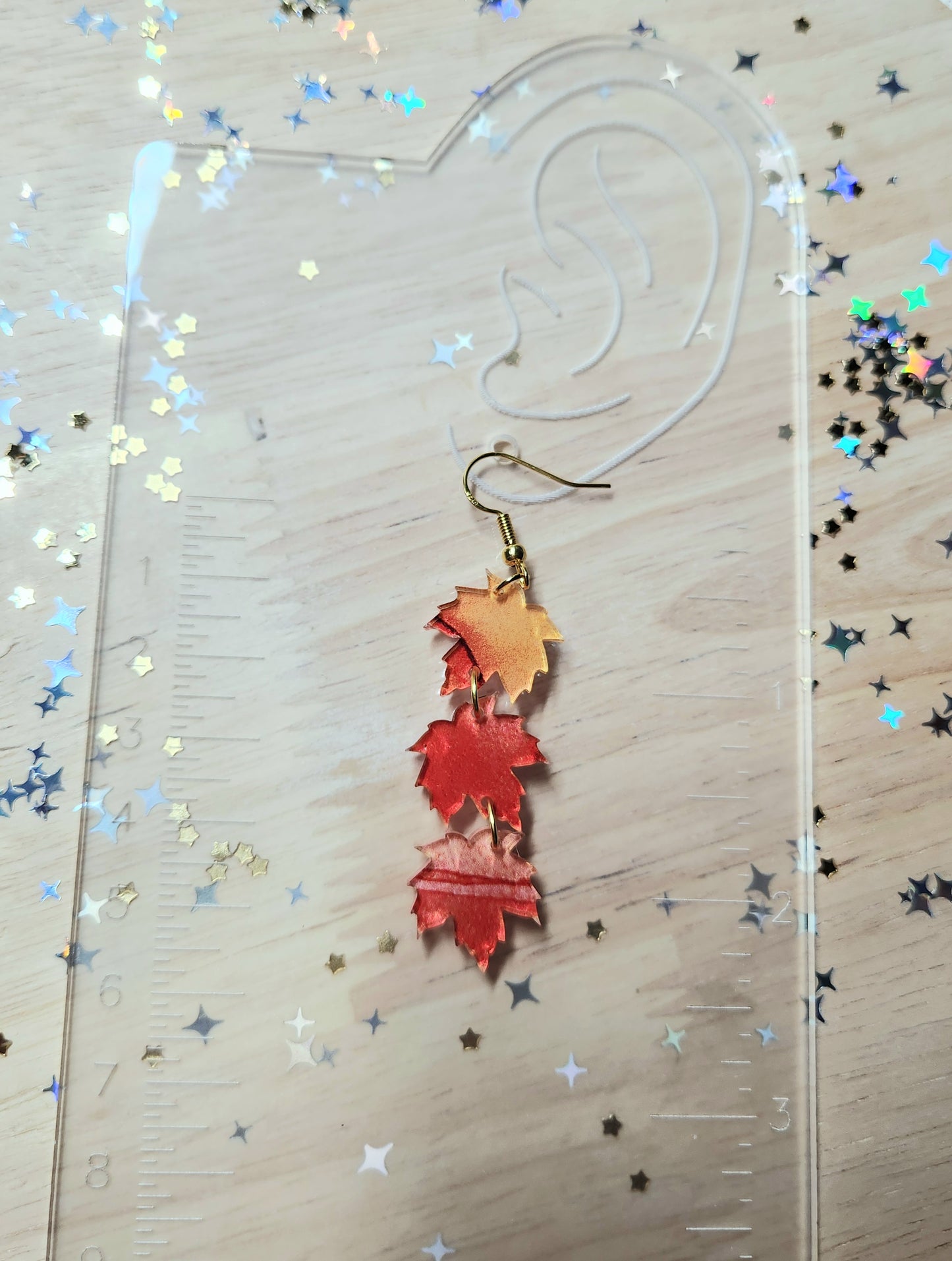 maple leaf dangle earrings