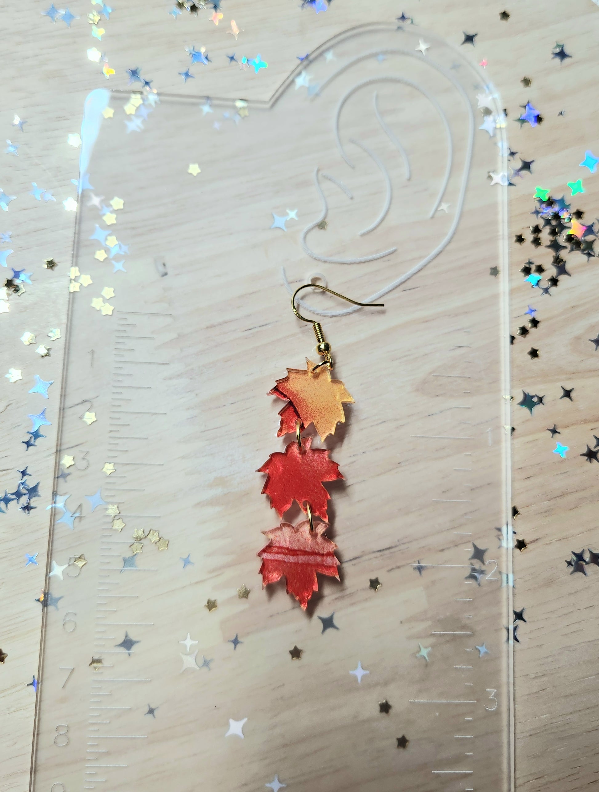 maple leaf dangle earrings