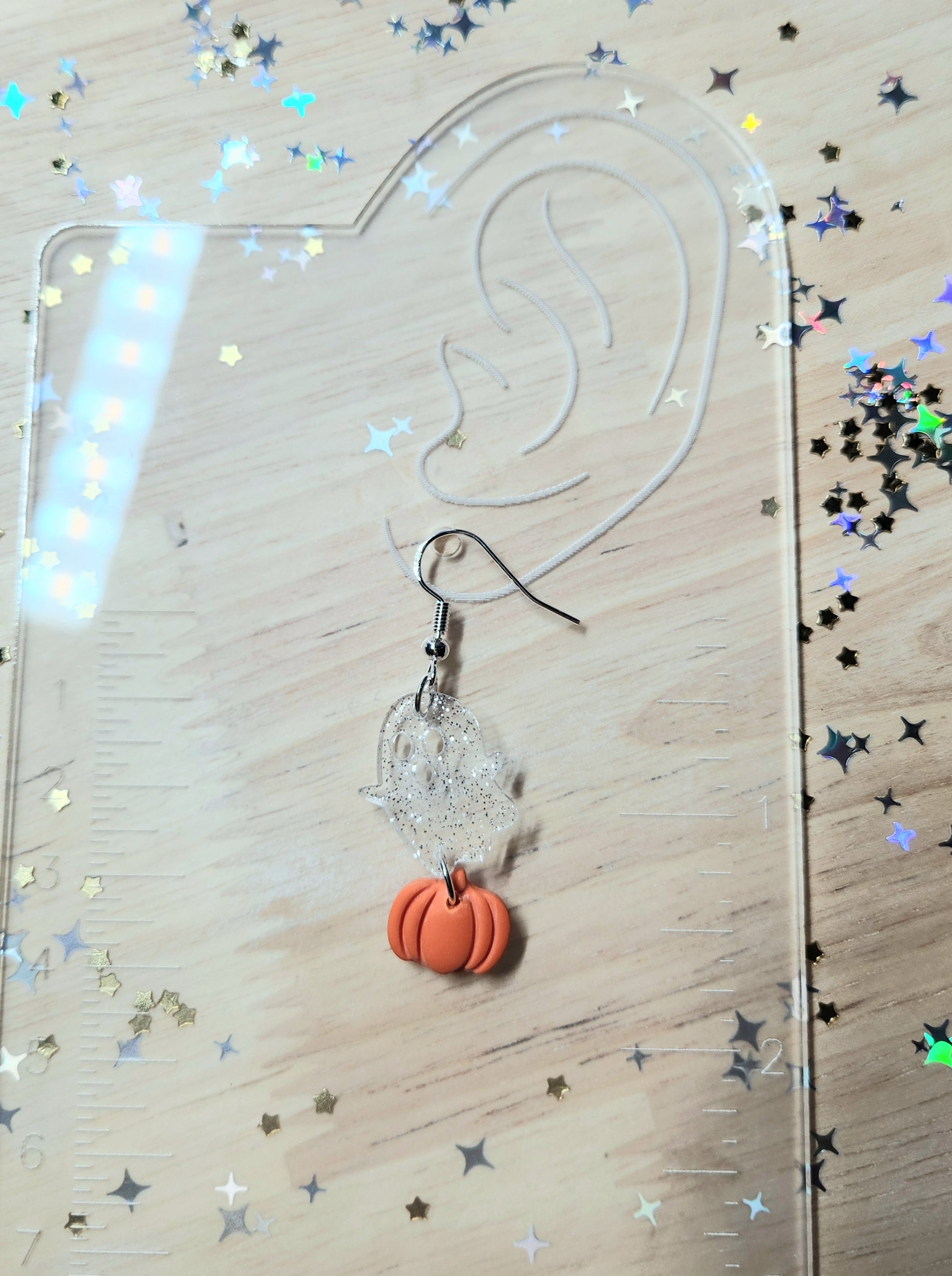 pumkin ghost earrings