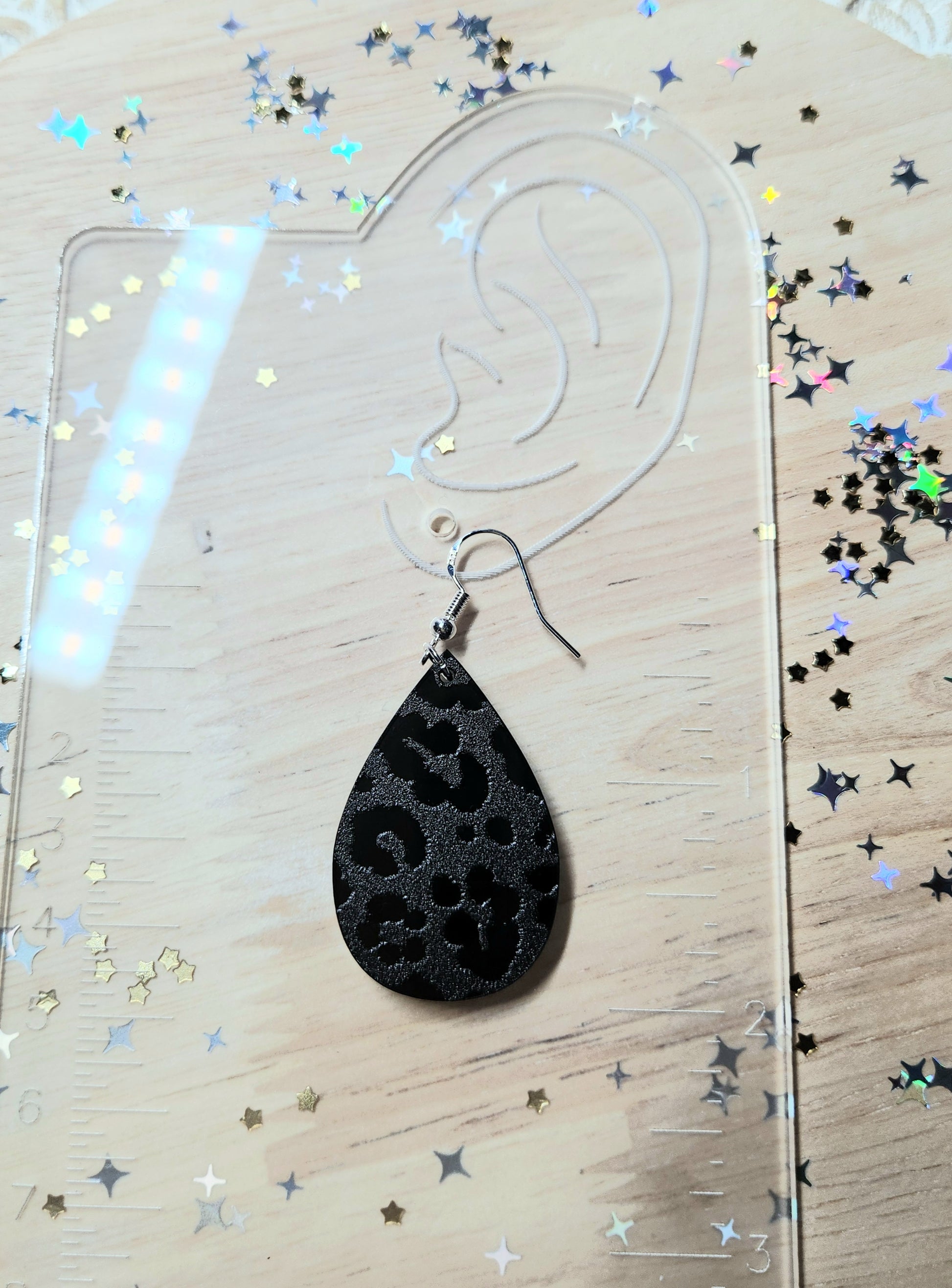 black leopard earrings