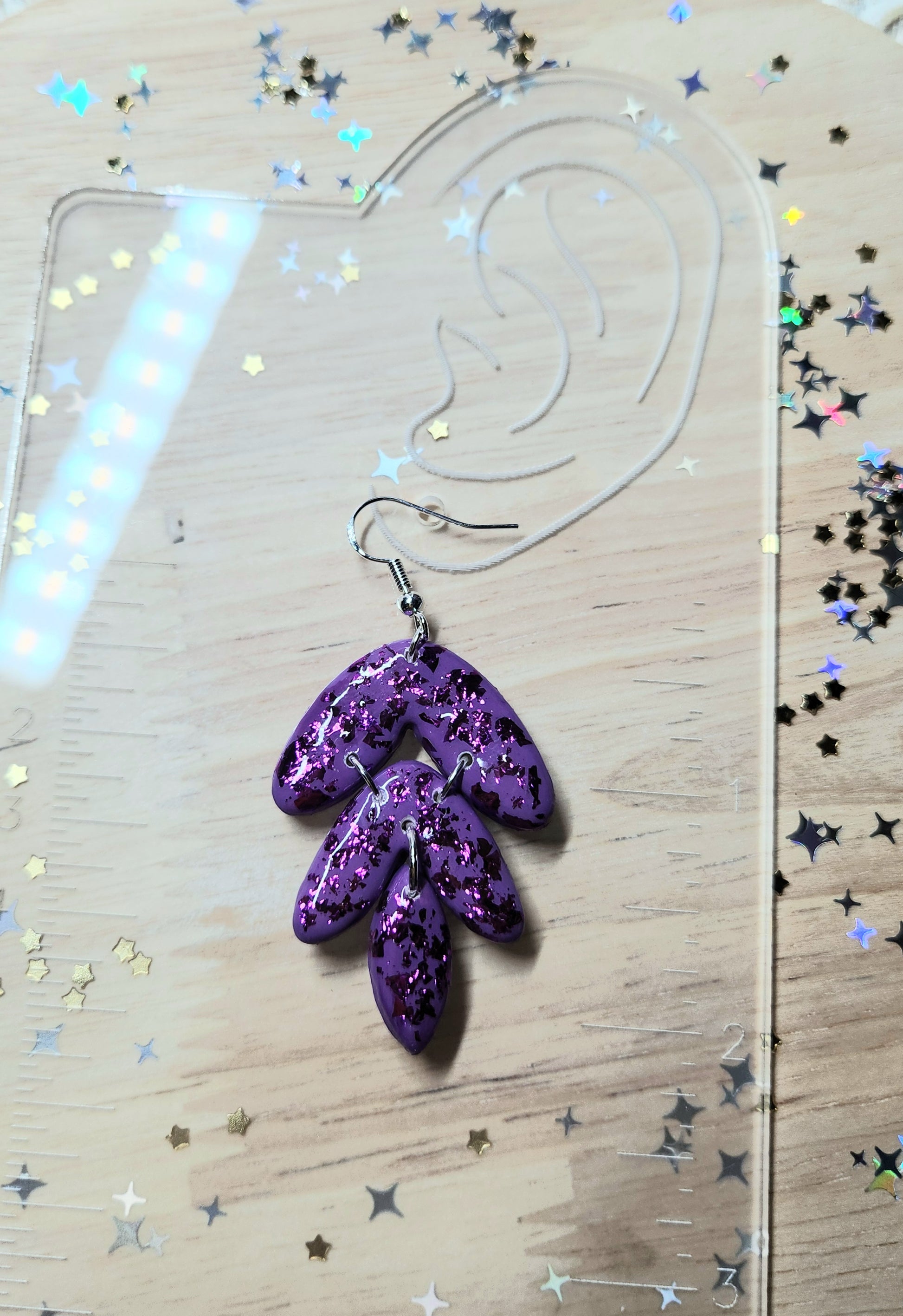 purple earrings