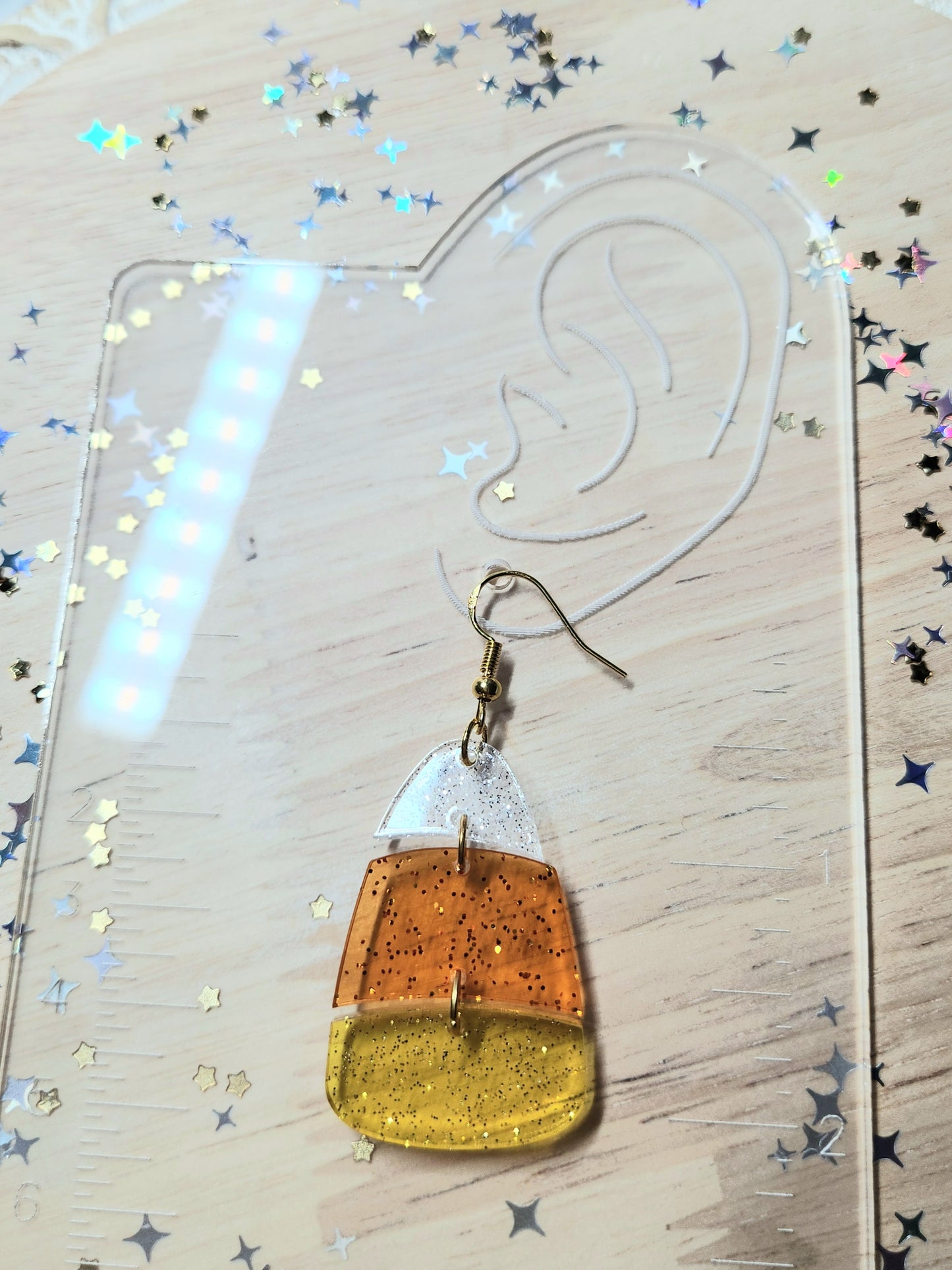 candy corn earrings