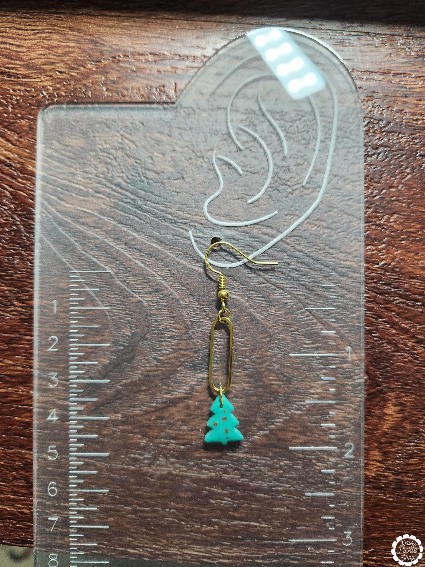 Modern Christmas Tree Dangle Earrings