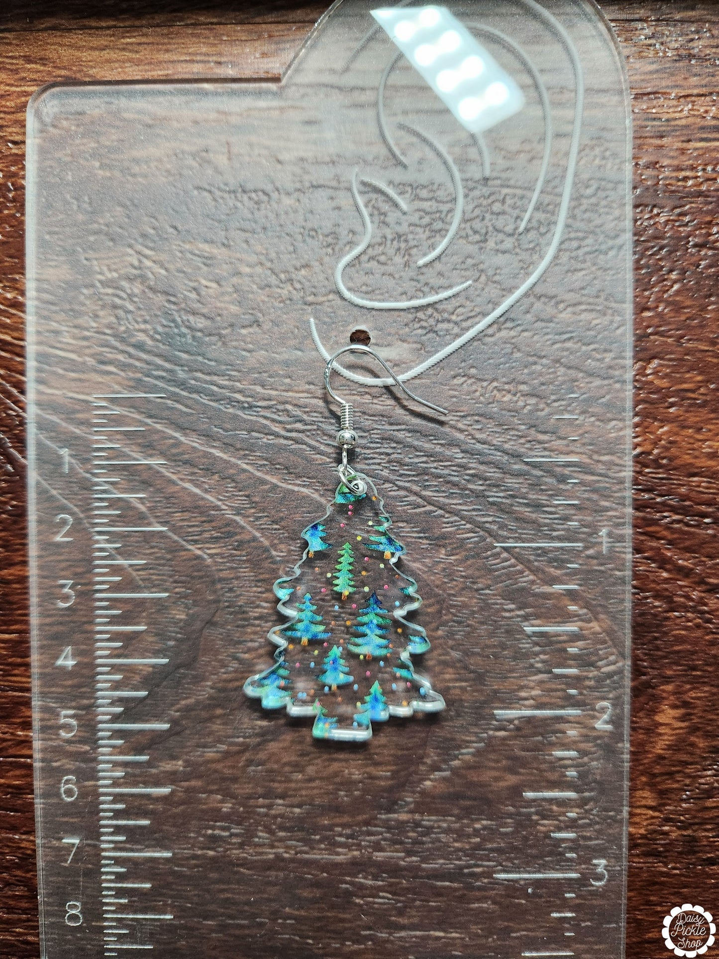 Clear sprinkle tree earrings