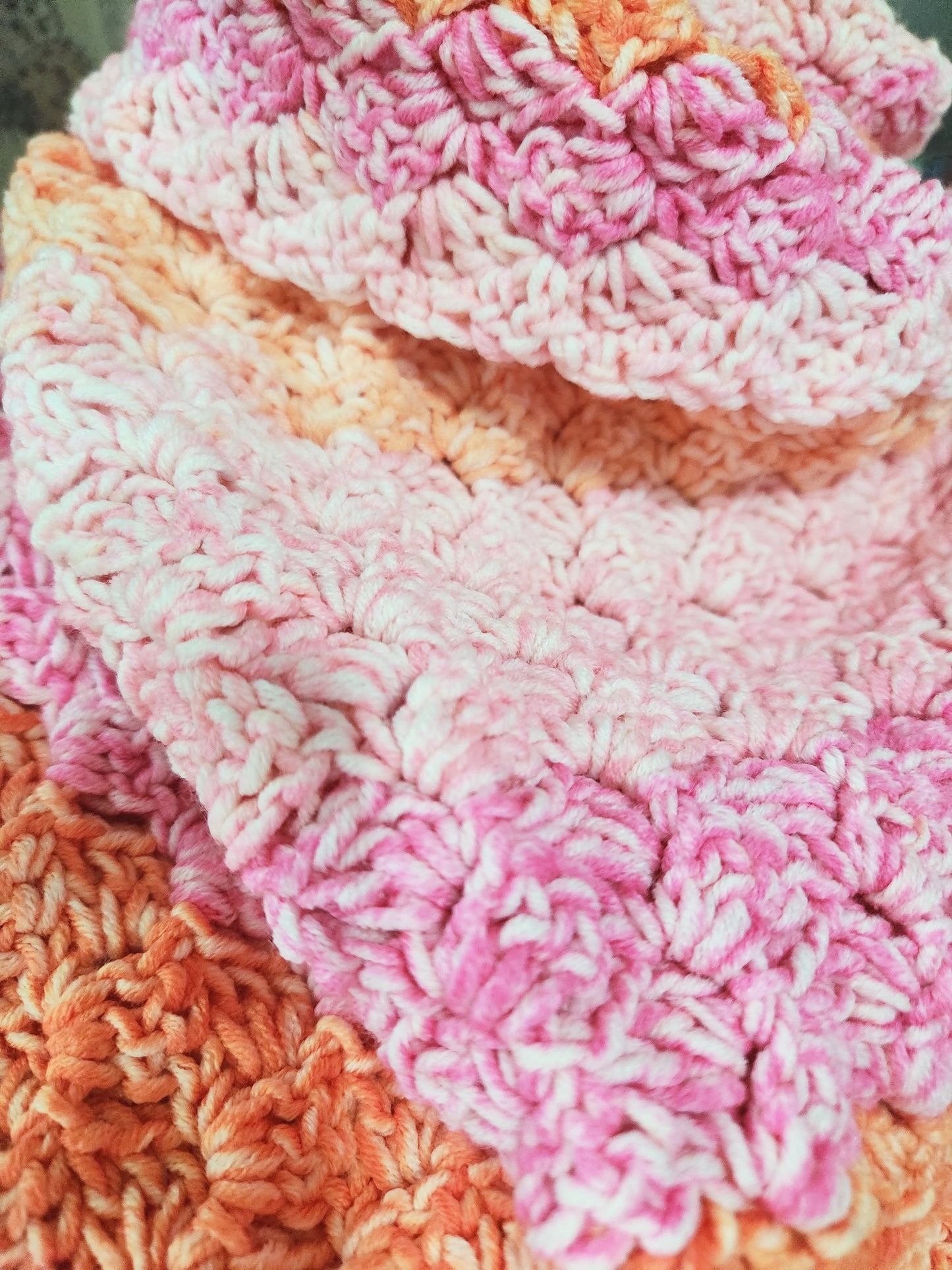 pink and orange scarf