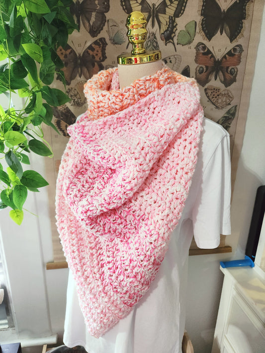 pink and orange triangle scarf