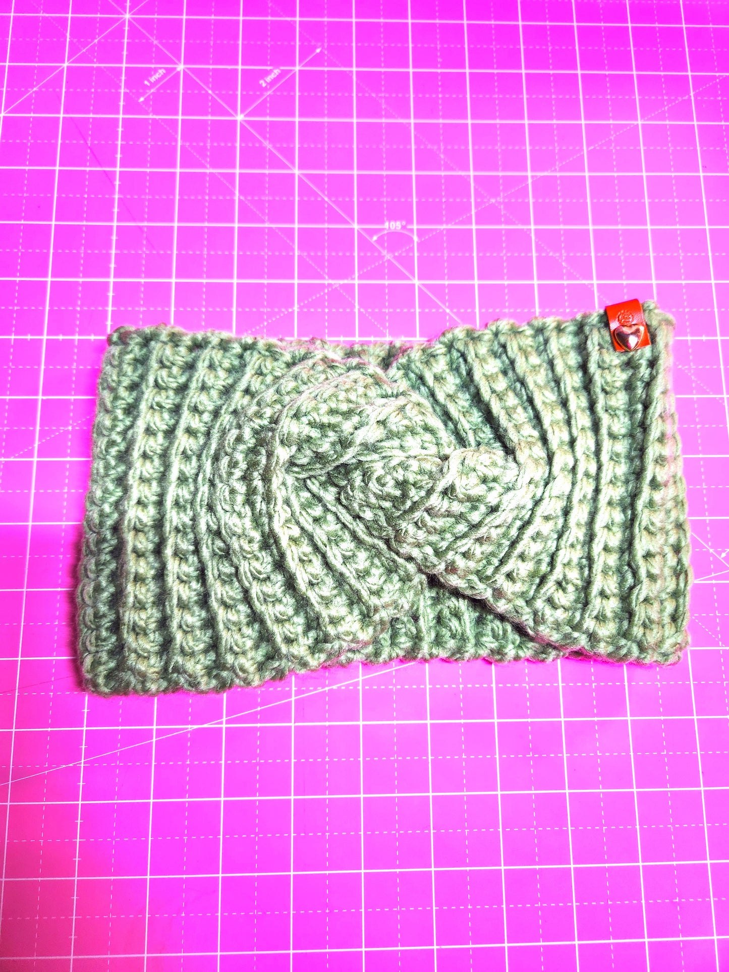 sage green twist headband