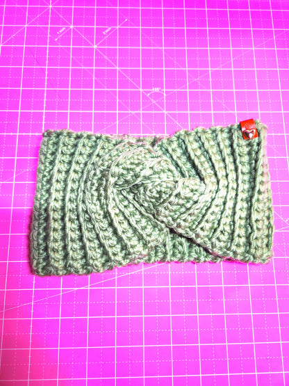 sage green twist headband