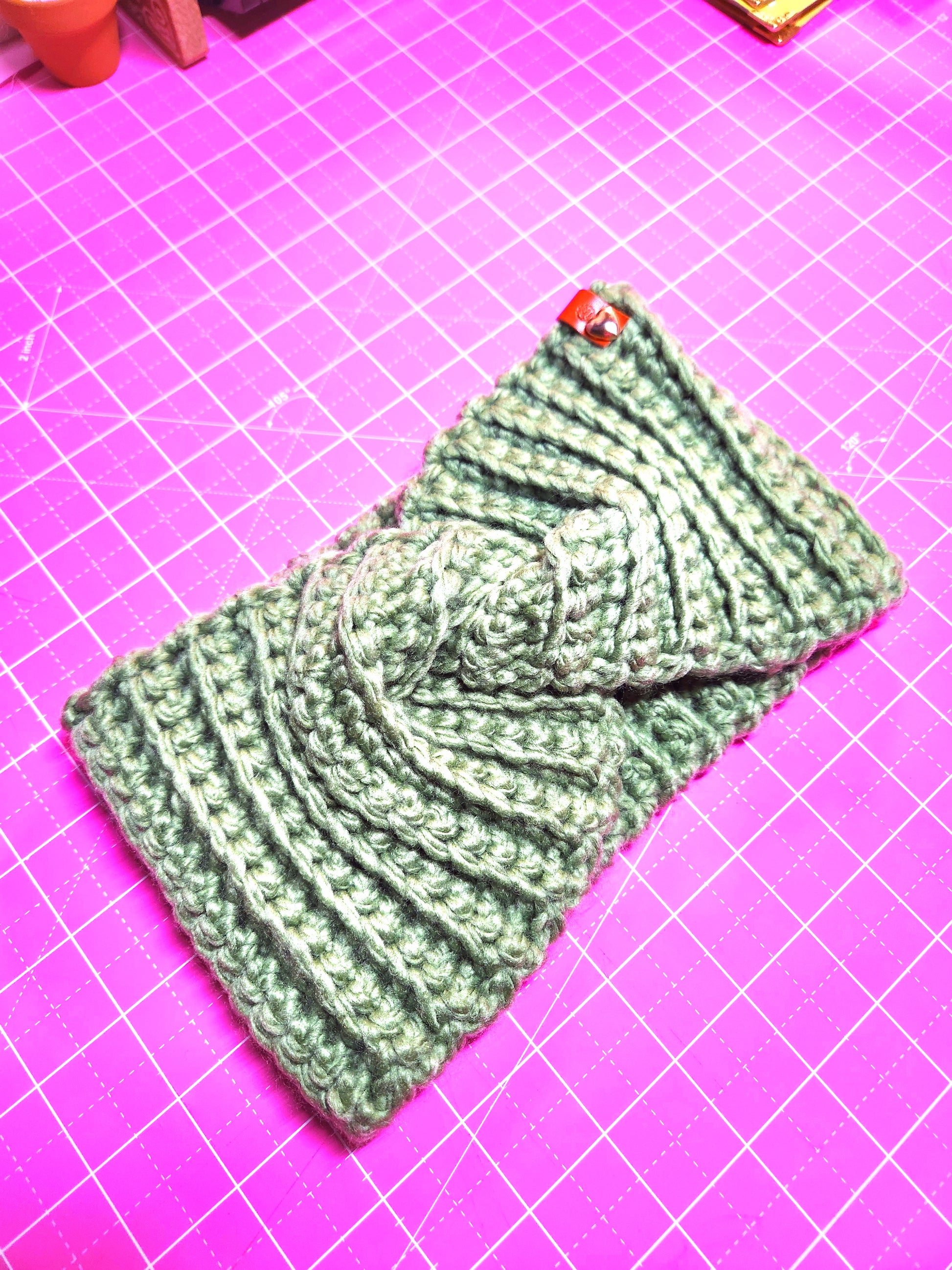 sage green twist headband