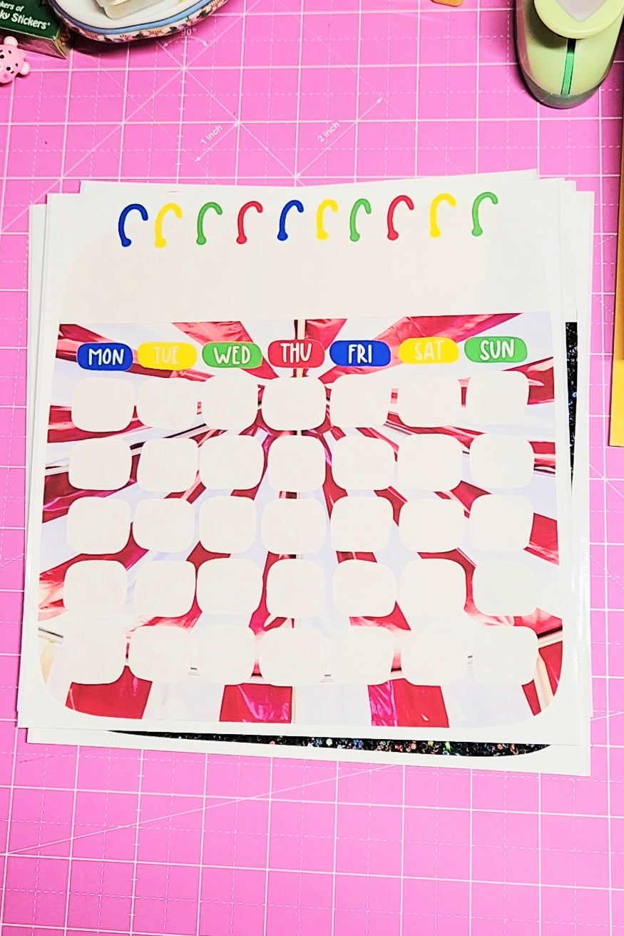Calendar Junk Journal Stickers