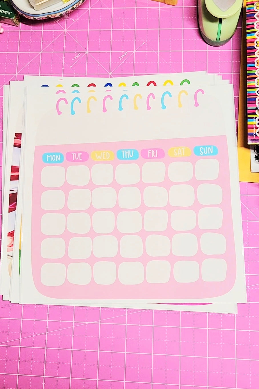 Calendar Junk Journal Stickers