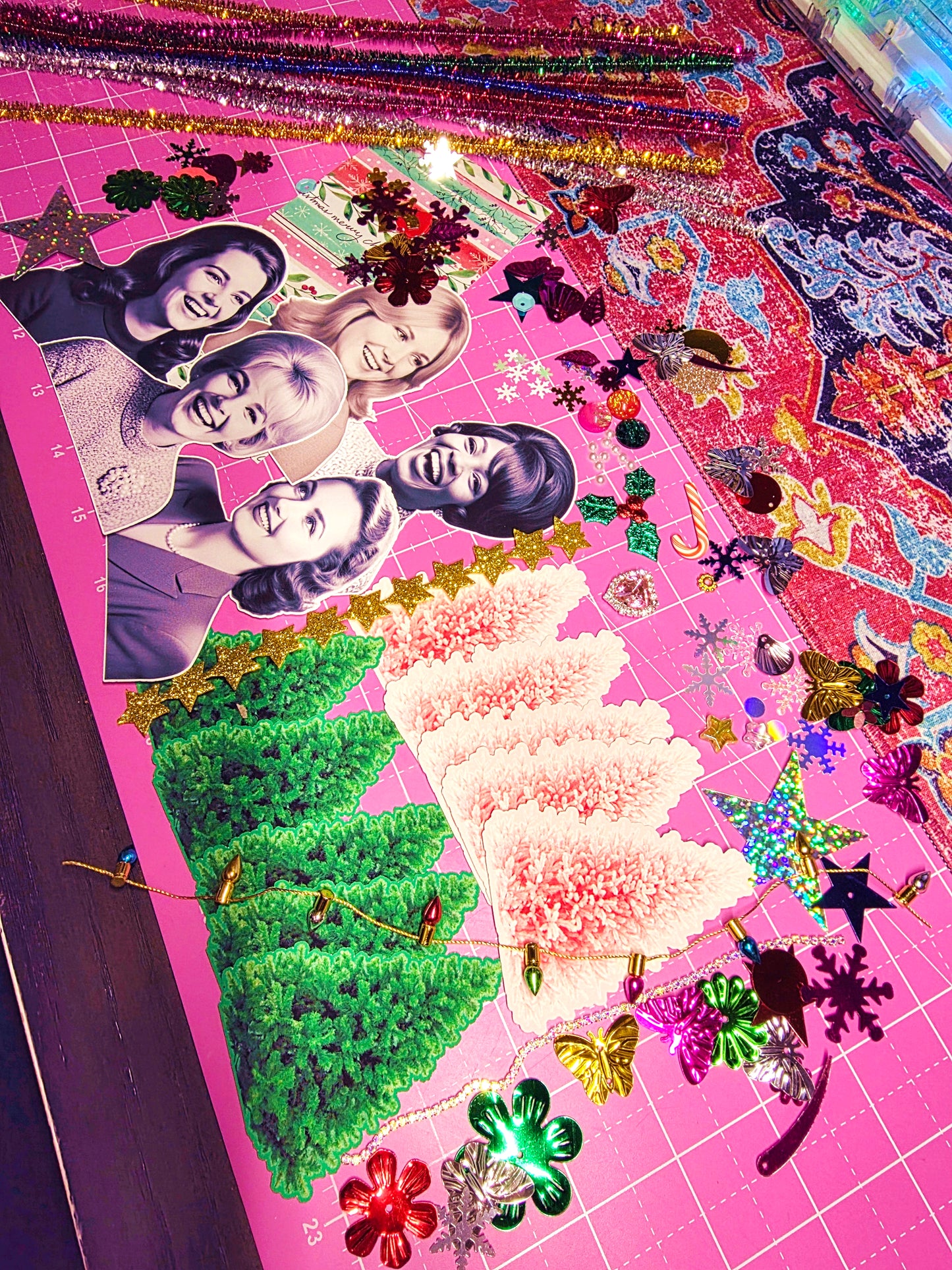 Christmas Tree Lady Ephemera Sticker Bundle Kit