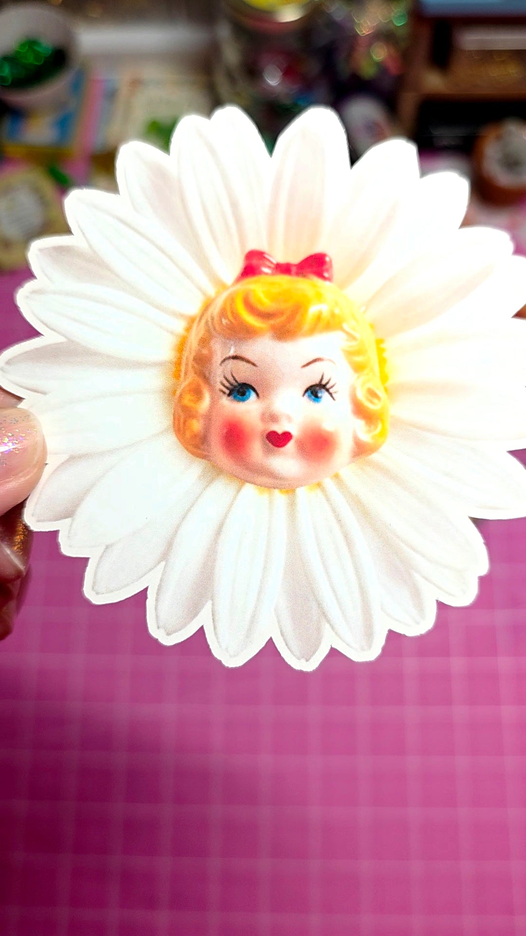 girl flower sticker
