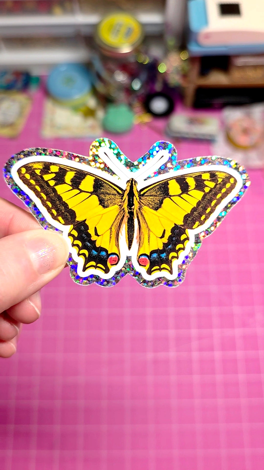 yellow butterfly sticker
