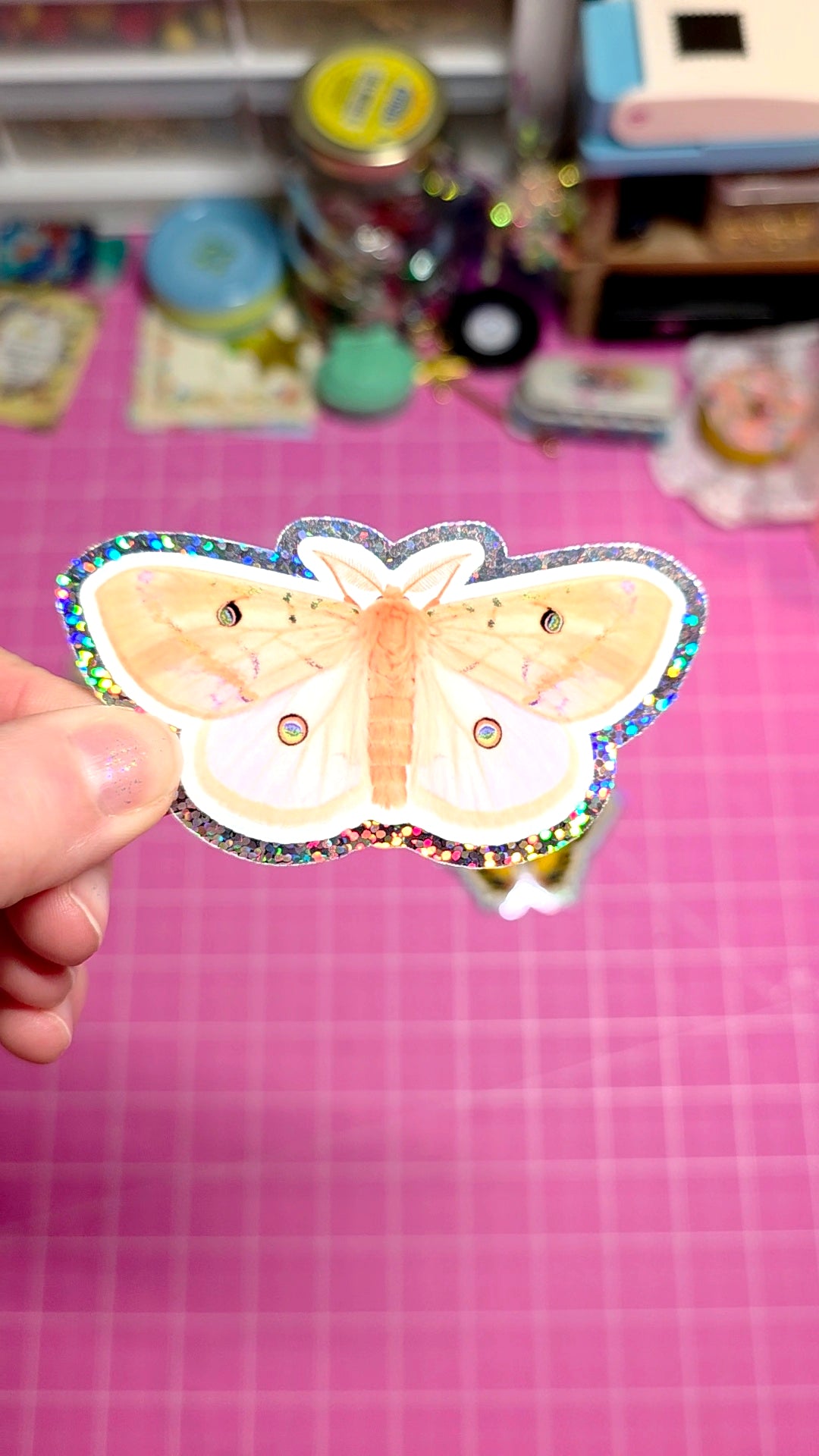 beige moth sticker