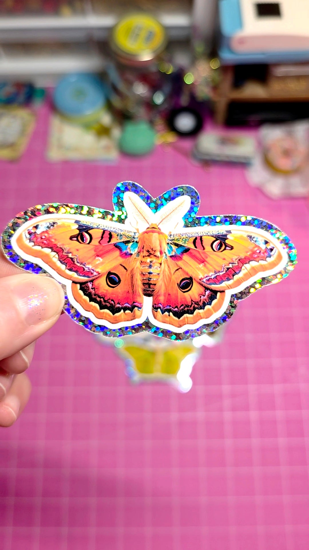 colorful moth sticker