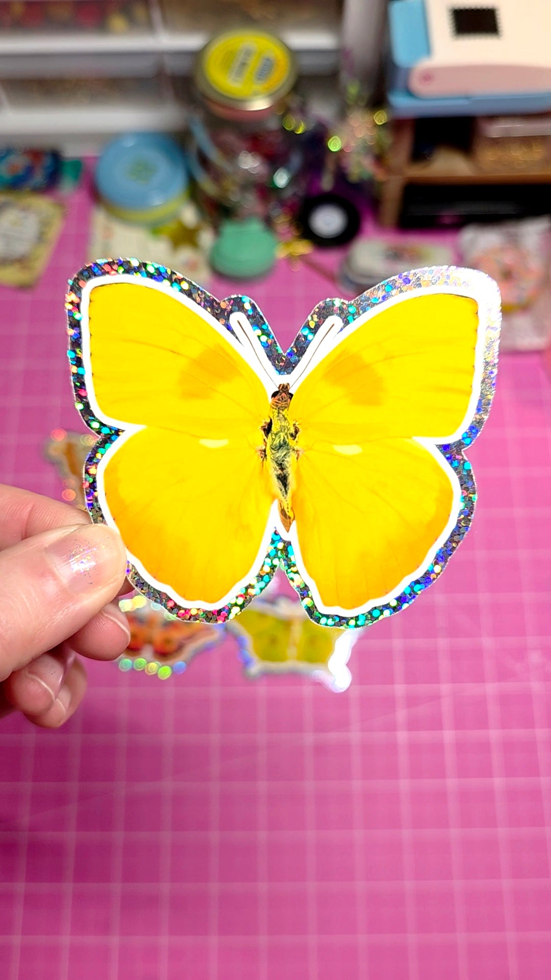 yellow butterfly sticker