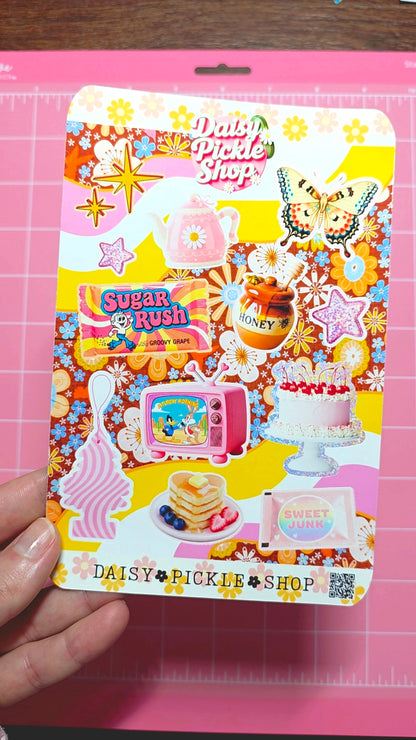 retro style sticker sheet