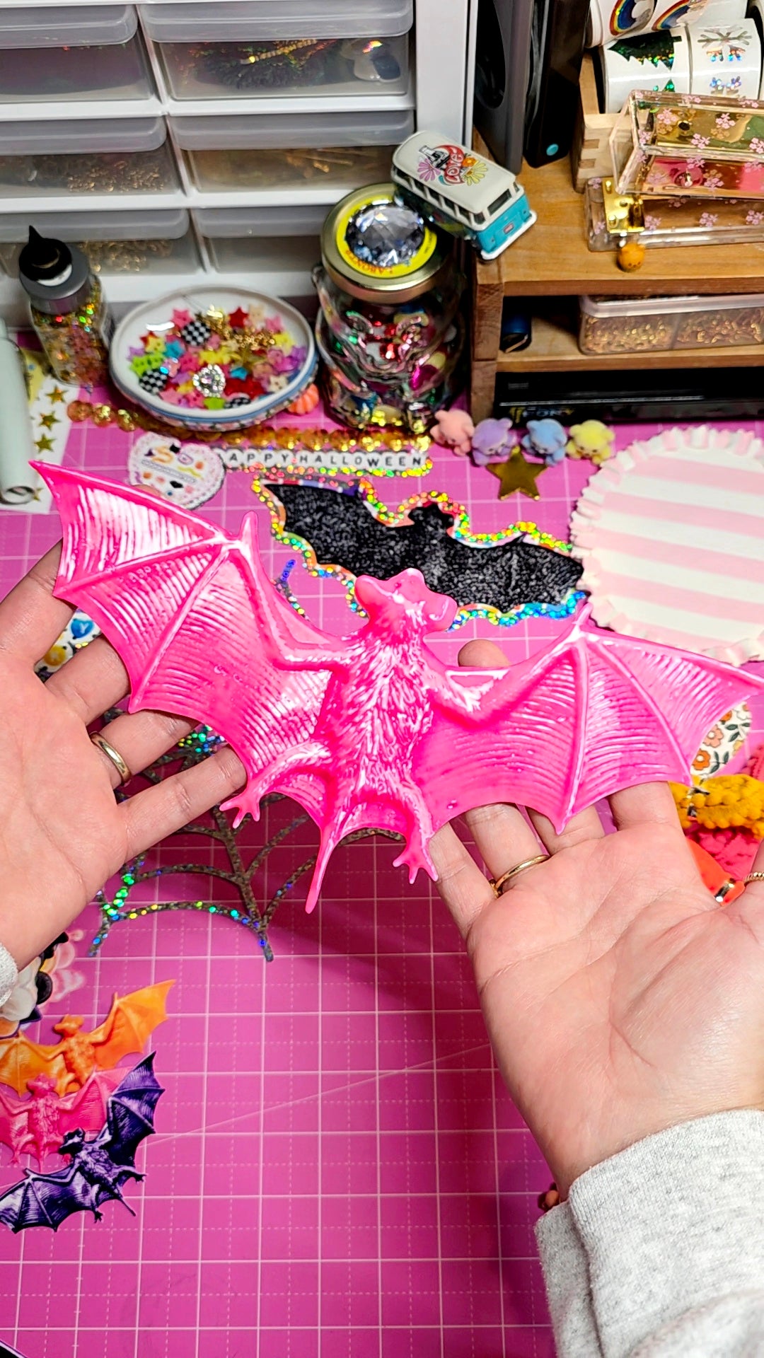Large Pink Bat Sticker