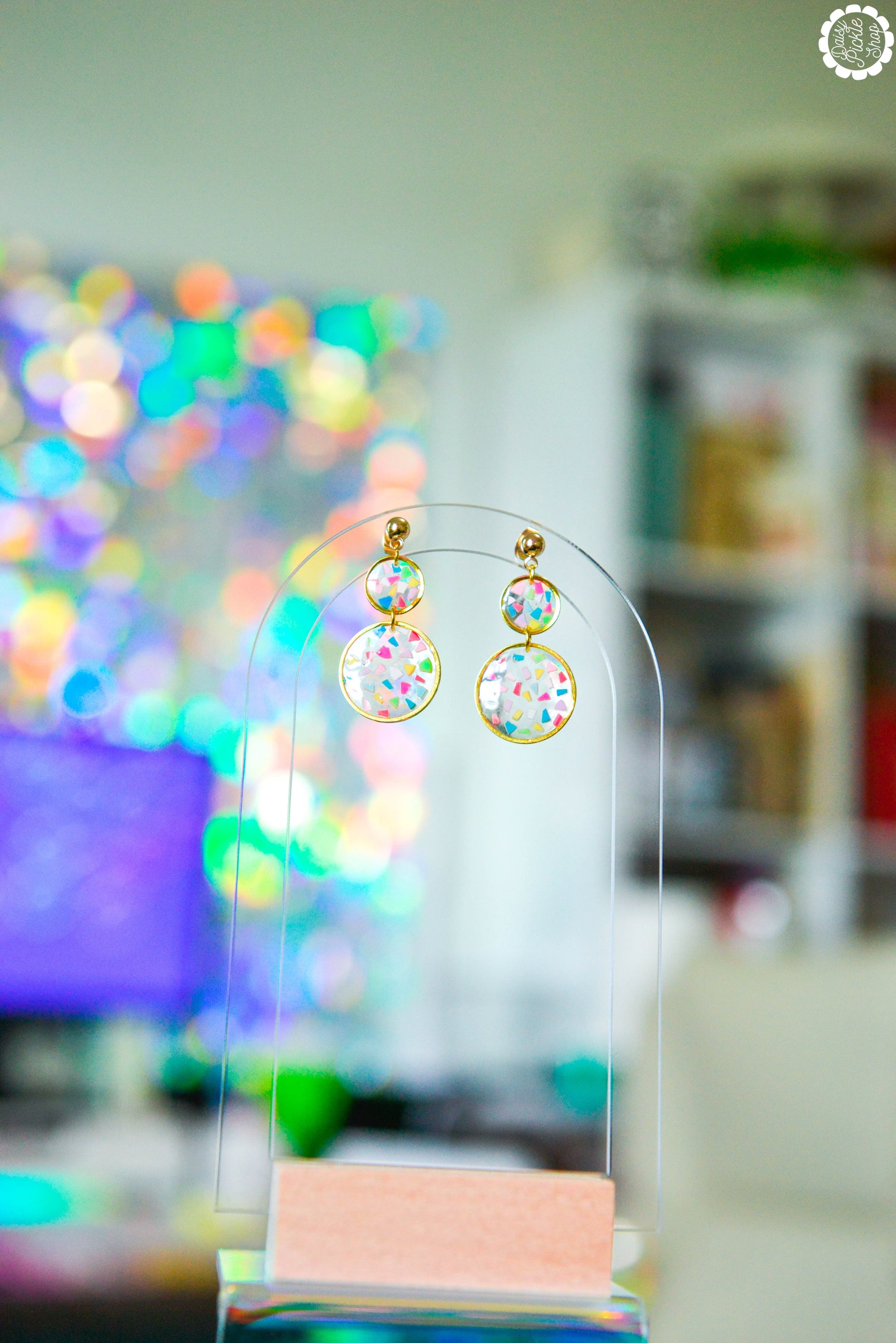 Summer Terrazzo Dangle Earrings  Media 3 of 3