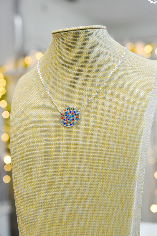 4th of July Circle Terrazzo Necklace  Media 1 of 4