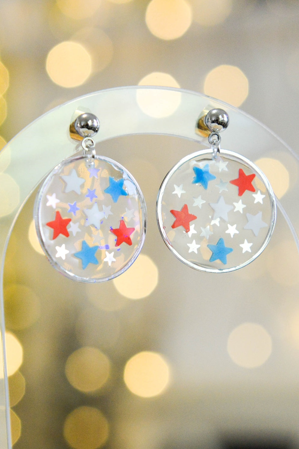 Starry Night 4th of July Earrings  Media 1 of 4