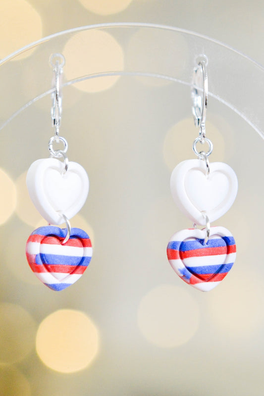 Fresh Striped Heart Earrings  Media 1 of 3