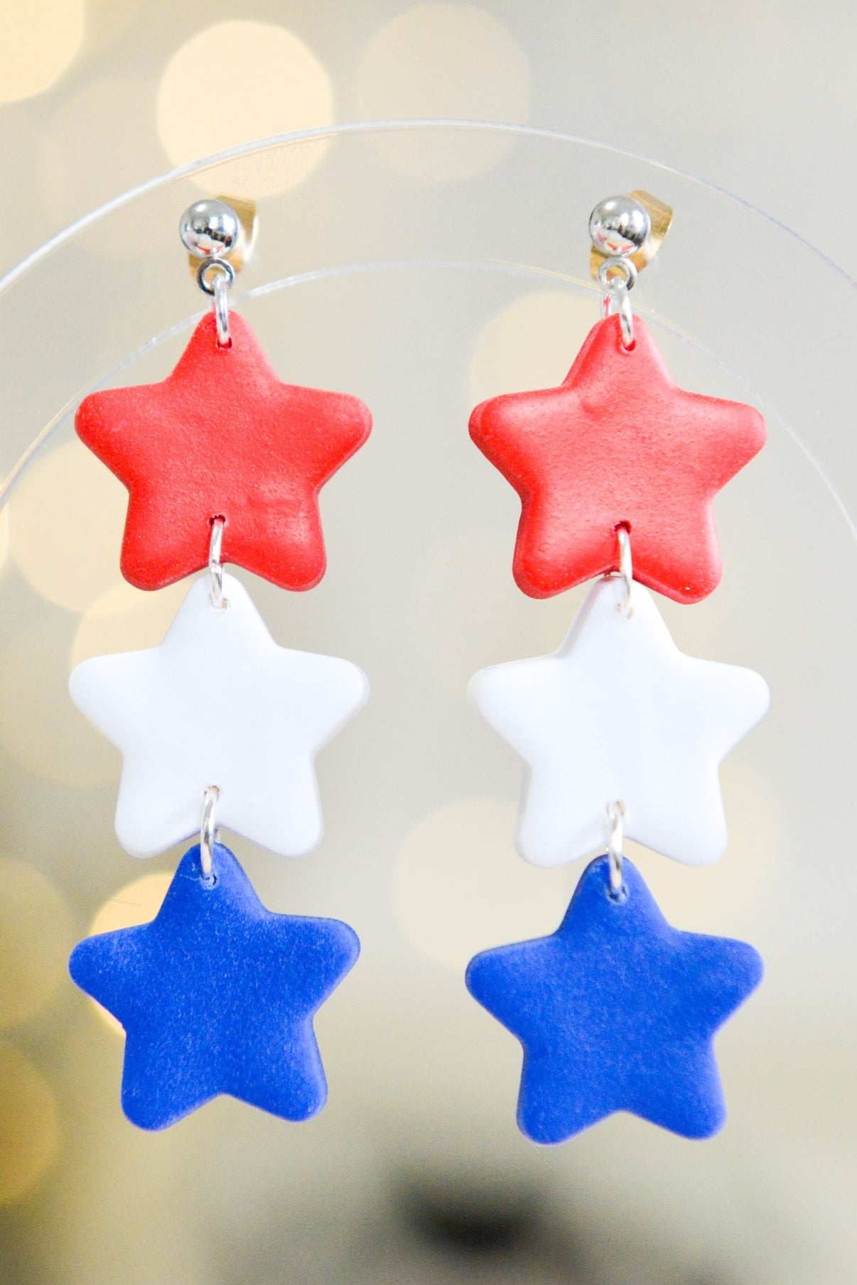 Red White and Blue Earrings  Media 1 of 3