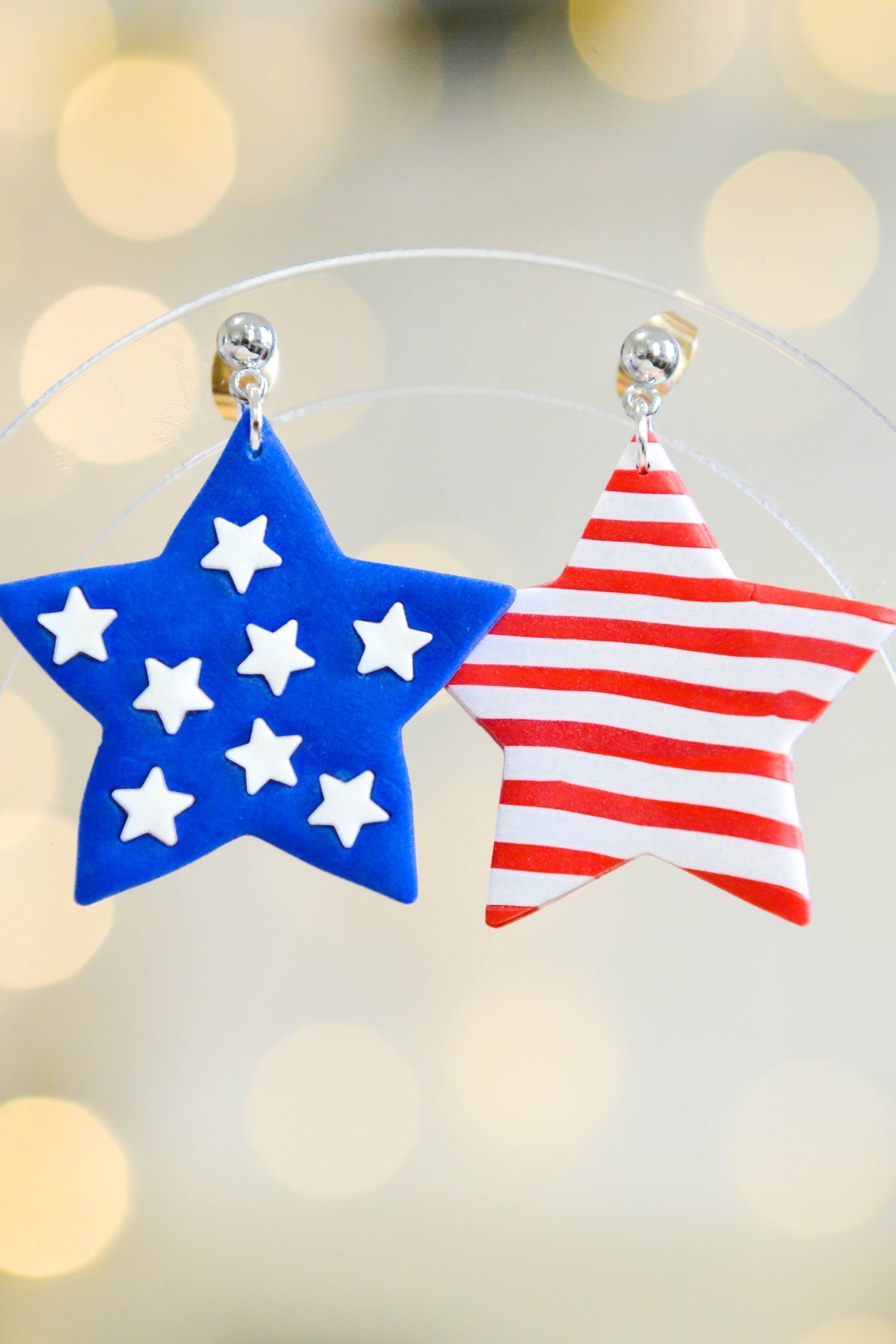 Big Flag Star Earrings  Media 1 of 3