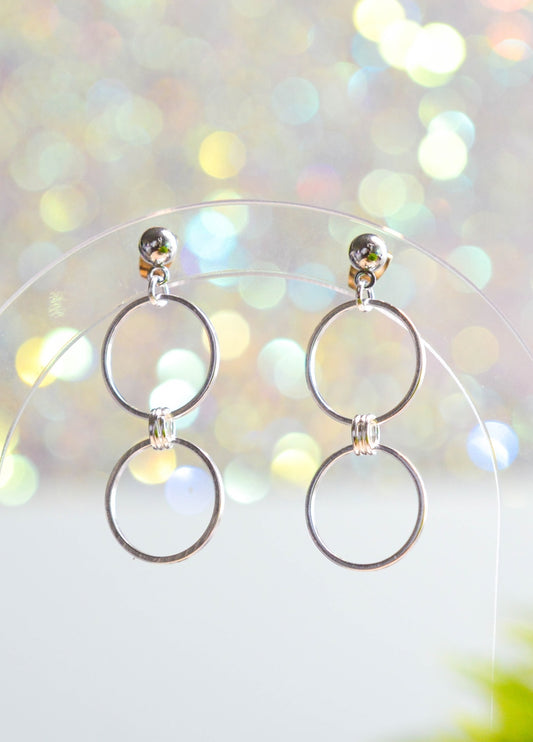 Shiny Hoop Dangle Earrings