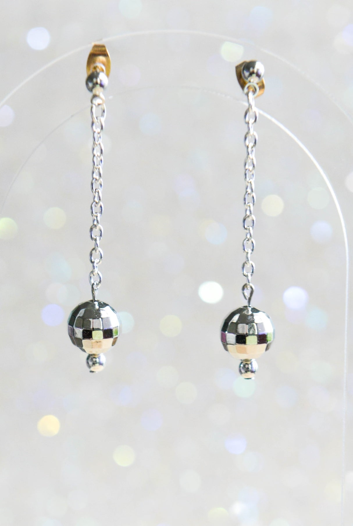 Disco Ball Chain Earrings