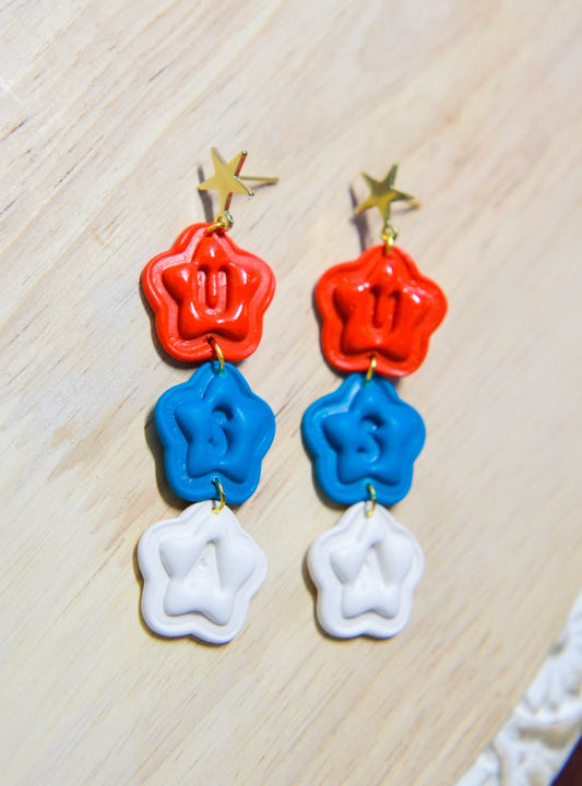 USA Star Drop Earrings