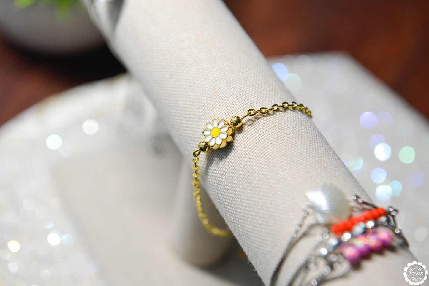 Gold Plated Daisy Bracelet